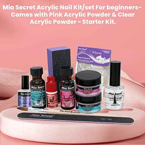 Pink & Clear Acrylic Powder Kit by Mia Secret Store