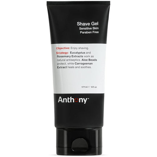 Anthony Shave Gel for Sensitive Skin - Soothing Non-Foaming Shaving Cream with Aloe Vera | 6 Fl Oz