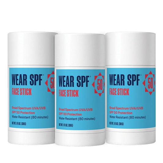 Wear SPF Sunscreen Sport Stick – Sweat & Water-Resistant SPF 50, 3-pack