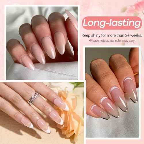 AZUREBEAUTY Translucent Dip Powder - Nail Bed Color 2Oz/56g, Sheer Nude Semi-transparent Clear Soft Peach Pink Dipping Powder Crystal Natural Nail Art Starter Manicure Salon DIY Home for Starter Gift