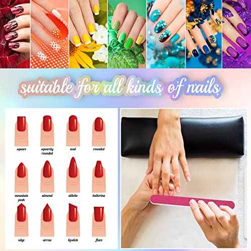 Mixweer 50 Pieces Glitter Nail File Colorful Strips Nail Bulk, 7.01 x 0.75 Inch Manicure and Pedicure Toenails Buffers, Double Sided Filer for Women Shaping Smoothing Toenails and Fingernails