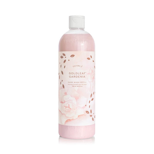 Thymes Hand Wash Refill - Lightly Scented Liquid Hand Soap for Bathroom and Kitchen Refill - Moisturizing Formula with Natural Ingredients (Goldleaf Gardenia, 24.5 fl oz)