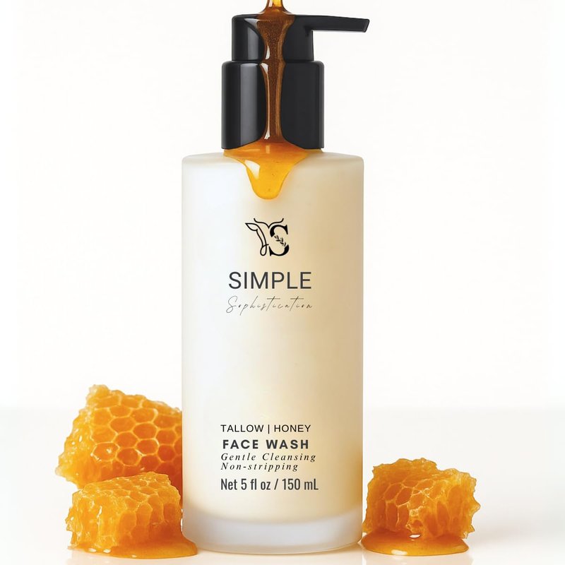 Tallow Honey Cleansing Milk - Gentle Hydrating Face Wash for Sensitive Skin | Moisturizing with Grassfed Beef Tallow & Organic Raw Honey