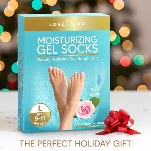 Moisturizing Socks - Gel Silicone Aloe Spa Socks (Sizes 9-10) Infused with Vitamin E & JoJoba Oil - Self Care Gifts for Women, Spa Gifts for Women, Stocking Stuffers for Adults