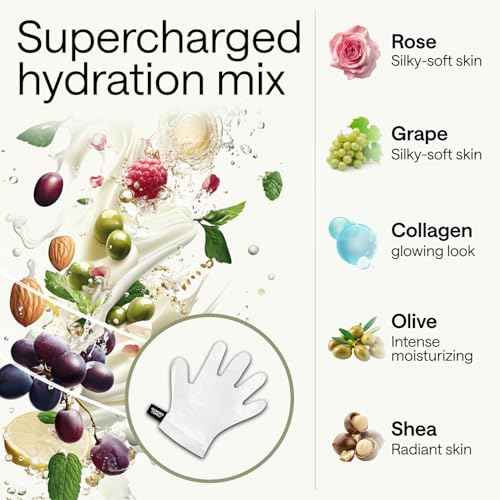 Korean Hand Mask ? Moisturizing Gloves for Dry Hands for Women & Men ? Korean Hands Moisturizer, Collagen Mask Overnight Hand Therapy with Serum, Lotion & Cream ? White Cotton Gloves for Sleeping