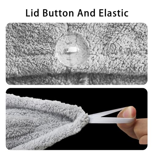 2 Pack Microfiber Hair Towel Wrap for Women Super Absorbent Quick Dry Hair Turban for Drying Curly, Long & Thick Hair 10 inch X 26 inch Lightgrey+Lightgrey