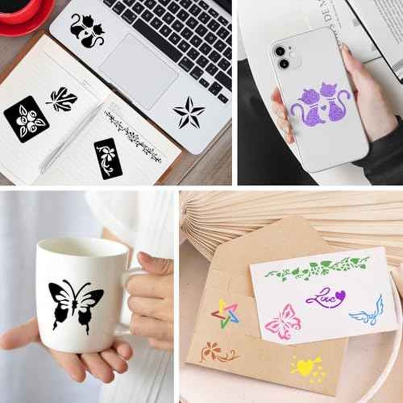 12 Temporary Tattoo Stencils,142 PCS Henna Stencils Reusable Tattoo Stencils for Face Body Art Painting for Women Men Adults Kids
