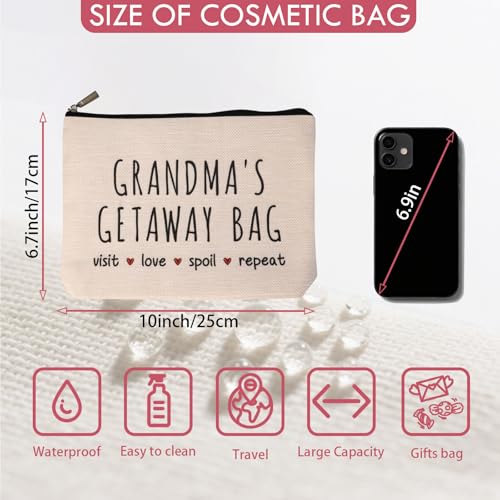 New Grandma Gifts Makeup Bag, Grandma Birthday Gifts for Nana Mimi Gigi Granny Grandmother, Best Promoted to Grandma Gift First Time 2026, Grandmas to Be Gift, Christmas Travel Cosmetic Bag