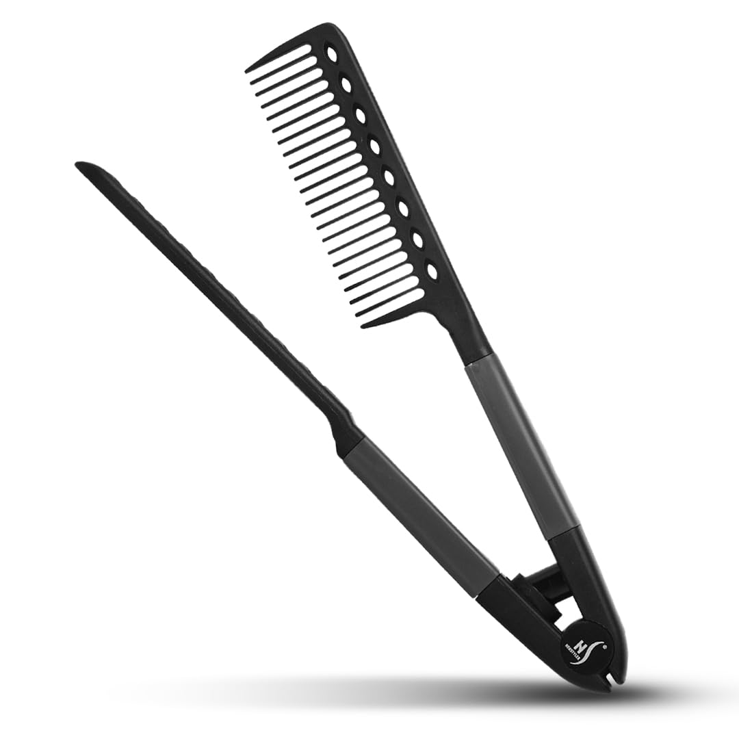 Herstyler Straightening Comb For Hair - Flat Iron Comb - Hair Straightener Comb With Firm Grip - Styling Comb - Chasing Comb - Heat Resistant Comb