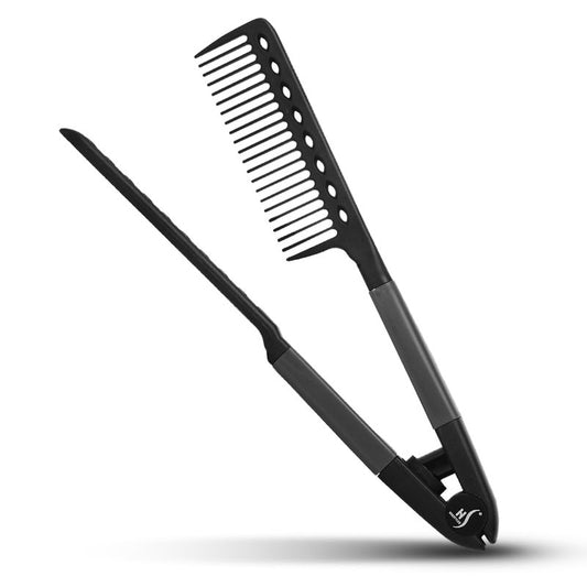 Herstyler Straightening Comb For Hair - Flat Iron Comb - Hair Straightener Comb With Firm Grip - Styling Comb - Chasing Comb - Heat Resistant Comb