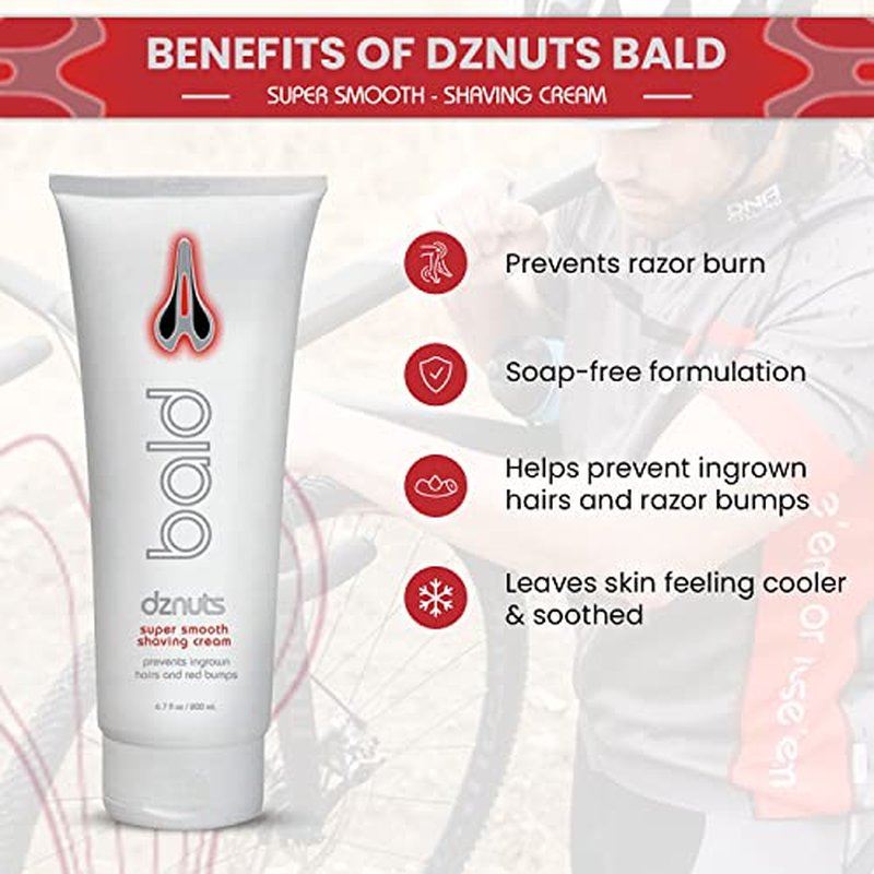dznuts - Bald Super Smooth Shaving Cream - Prevents Razor Burns, Ingrown Hairs, Cooled and Moisturized Skin - 6.7 fl. oz, 3 Pack