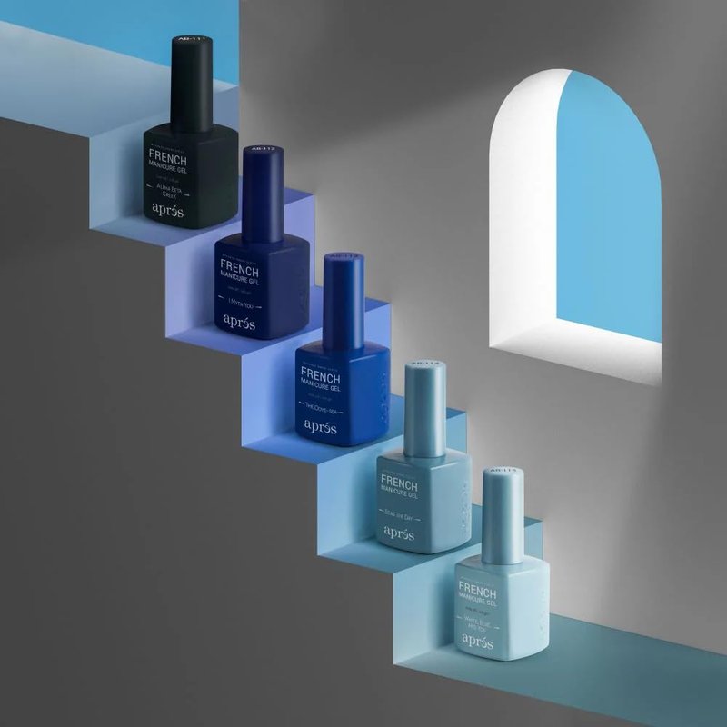 Apres Nail French Manicure Set - Mykonos | Includes 5 Ombre Color | Each Bottle 15mL / 0.5 Fl Oz | 2022 Version