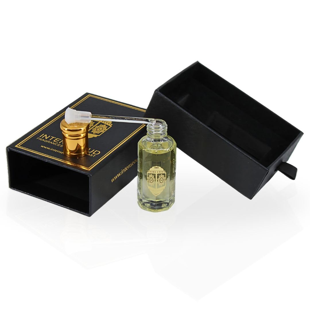 INTENSE OUD Vanilla Musk Long Lasting Arabian Perfume Oils for Women 12ML (0.40 OZ) Fragrance Oil with Rose, Vanilla & Soft Musk Notes - Concentrated Perfume Oil & Valentines Day Gift With Black Box