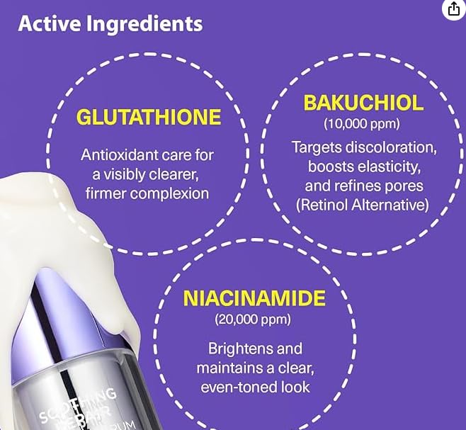Bakuchiol Retinol Serum - Korean Skin Care with Niacinamide & Peptides | Soothing Toning Serum for Sensitive Skin
