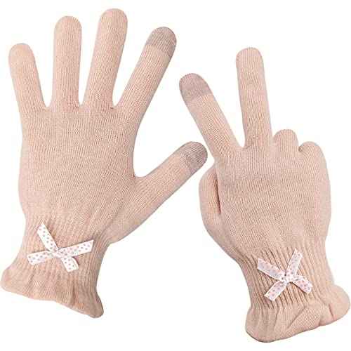 Evridwear Eczema Gloves Kids Cotton Moisturizing Gloves for Dry Hands, Eczema, SPA, Overnight Lotion, 2 Pairs with Touchscreen Fingers (Pink Thin)