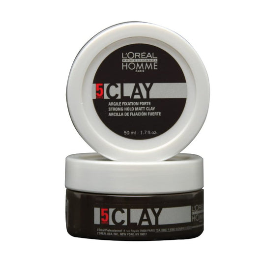 L'Oréal Professionnel Paris Styling Clay For Men - Strong Hold, Adds Texture with Matte Finish, For All Hair Types