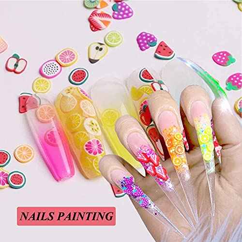 16000 pcs (20 Styles) Clay Slices Charms, VEINARDYL Nail Art Slices Fruit Heart Flower 3D Polymer Clay for DIY Crafts Resin Slime Making Cellphone Decoration