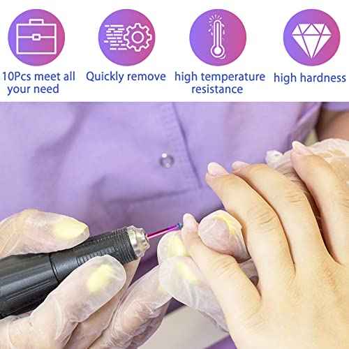 BQAN Nail Drill Bits, 10Pcs 3/32 in Carbide Professional Drill Bit Set for Nail Tech, Remove Acrylic Gel Nails, Manicure with 75Pcs File Sanding Bands (#80#120#180 Grits)