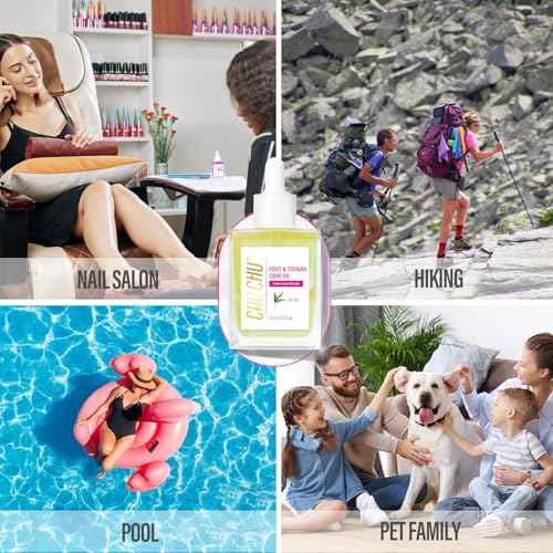 Foot Repair Oil for Dry Cracked Toenails: Tea Tree Scent with Keratin Vitamin Strengthener Growth Moisturizing Treatment - Natural Heel Nail Care Feet Serum for Women Men Home Gift Hiking Travel