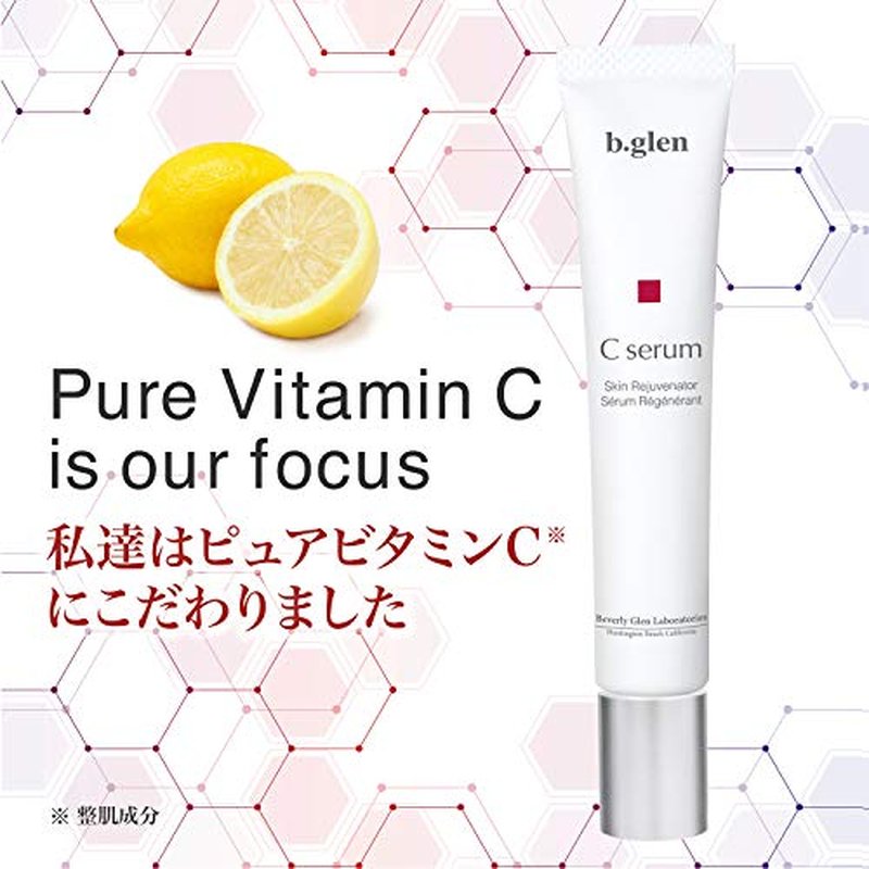 b.glen Pure Vitamin C Serum 0.51 Fl.Oz. | Multi-Functional Serum with Ascorbic Acid. Minimizes Pore Size, Brighter Skin, Anti-Wrinkles, Fade Acne scars, and Redness,