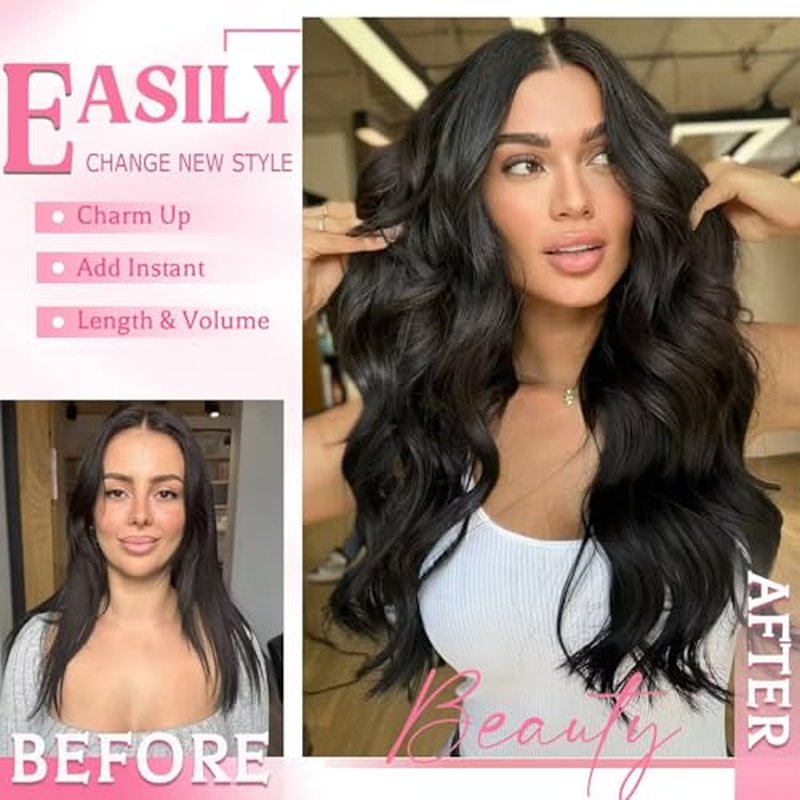 Clip in Hair Extensions Real Human Hair 3.6oz/100g Clip ins 100% Brazilian Remy Human Hair Extension for Women 8pcs Per Set with 18 Clips Double Weft (18 Inch #4 Chocolate Brown)