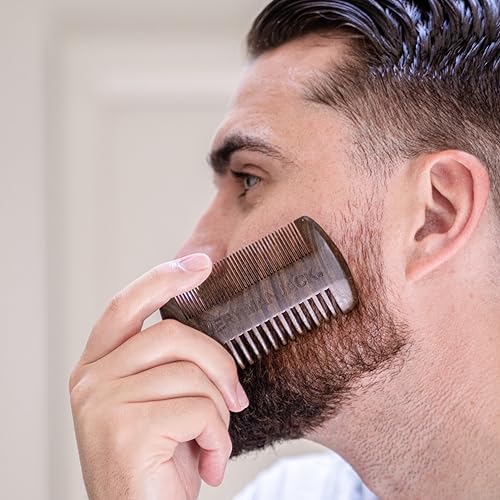 Every Man Jack Beard Grooming Tool Set - Dual Tooth Comb, Medium Stiffness Brush, Stainless Steel Sheers with Mini Comb - Complete Your Routine, Travel Friendly