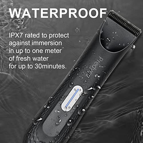 Manscape Trimmer for Men - IPX7 Waterproof Ball/Body Trimmer w/LED Light & Ceramic Blade, 120Min Groomer for Pubic/Groin/Chest, USB-C Fast Charge, No Nicks, Gifts for Him Dad Husband