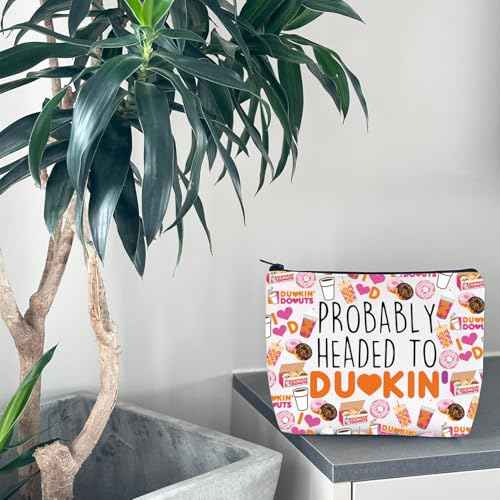 WCGXKO Probably Headed Makeup Bag Donut Lover Gift Coffee Refreshment Merch (Coffee Bag)