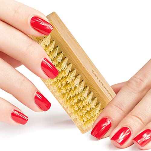 Bamboo Nail Brush£¬2PCS Two-side Firm Nature Wooden Sisal Scrub Brush for Toes and Nails,Cleaning Nail Brush
