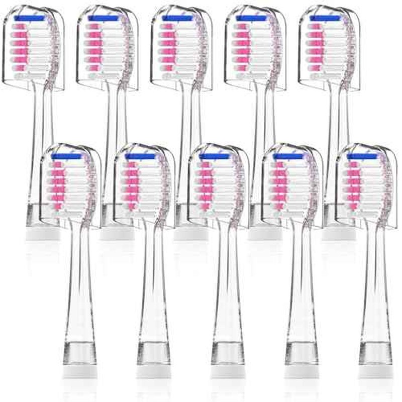 Compatible with Seago SG513/SG977/SGEK6/DT-K6 Electric Toothbrush Replacement Brush Heads,for Seago Kids Electric Toothbrush 3+Years with dust Cover,10 Pack (Pink, Medium)