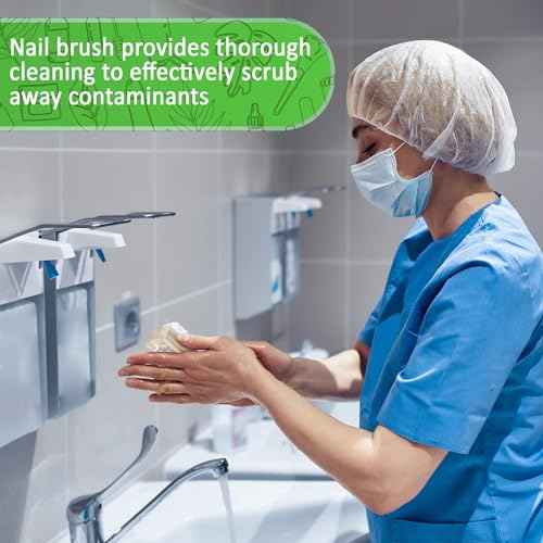 Konex Non-Slip Wooden Two-sided Hand and Nail Brush. Fingernail Brush for Nail Cleaning and Scrubbing. Heavy duty Stiff Nail Brush for Travel. Mechanic hand scrub brush with molded grip.