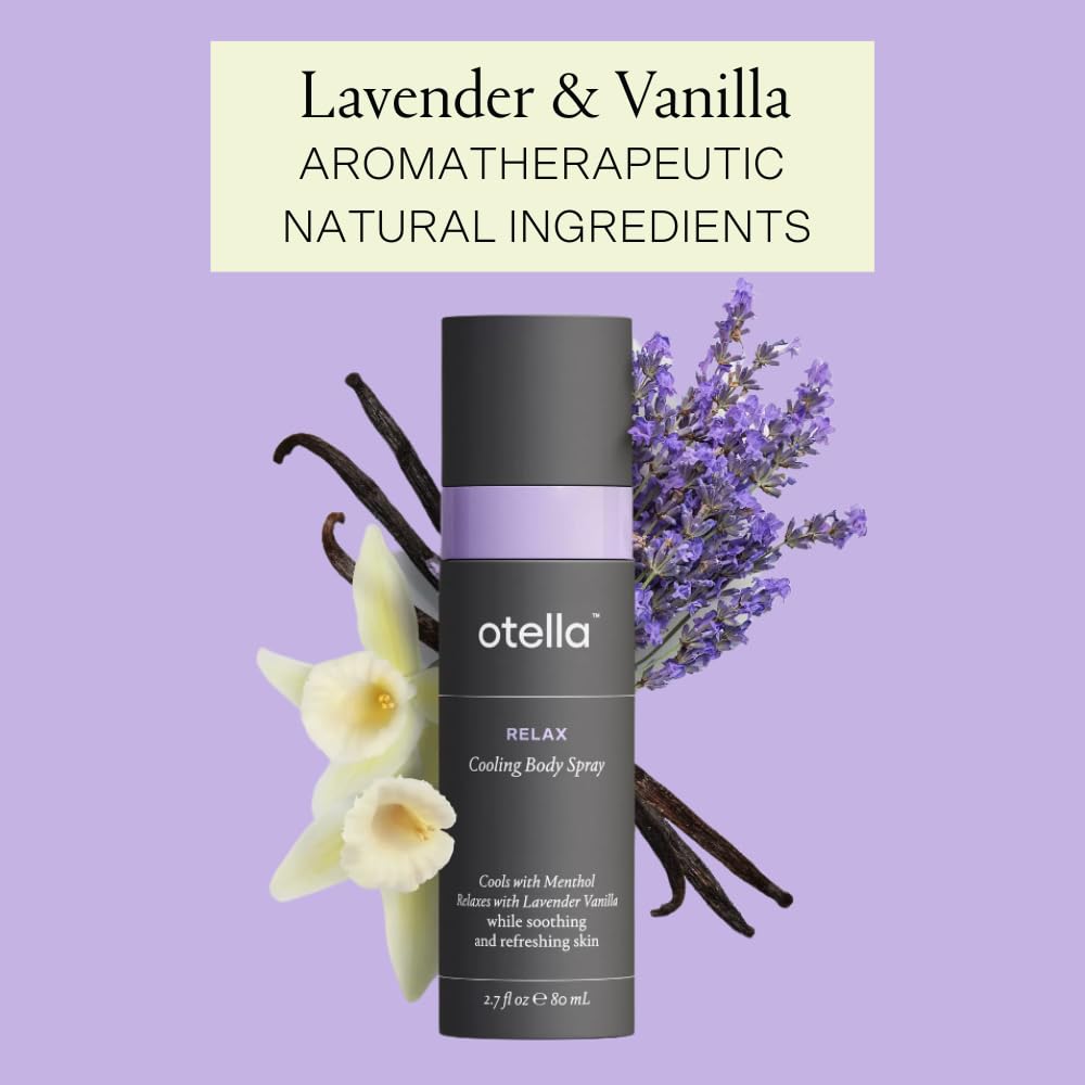 Cooling Body Spray with Menthol and Aromatherapy Lavender Vanilla Scent to help you Relax, 2.7 oz. | Anytime Immediate Heat Relief | TSA Approved | Gluten Free | Vegan | Paraben Free