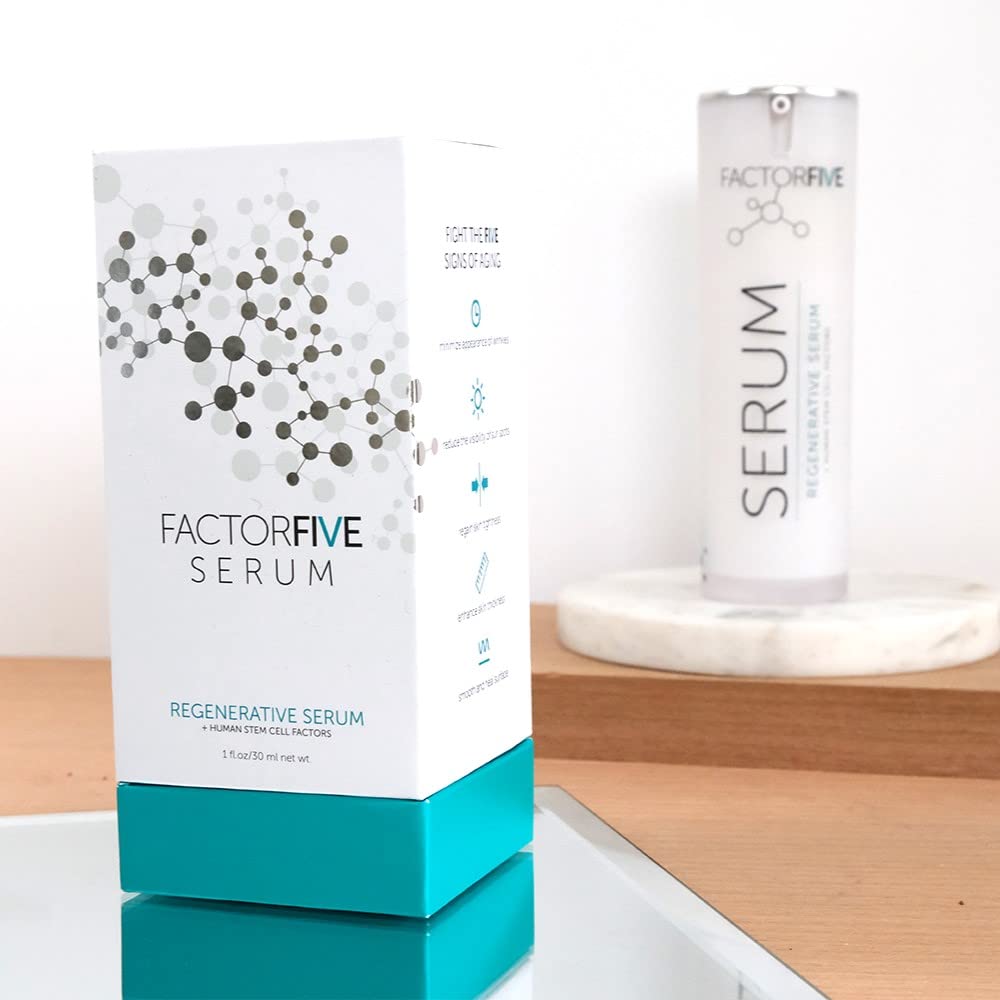 Factorfive Regenerative Serum - Stem Cell Growth Factors for Skin Tightening & Wrinkle Reduction | 1 fl oz/30ml