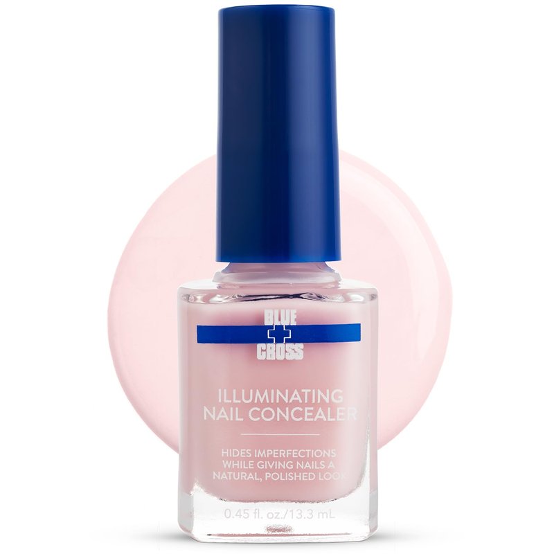 Blue Cross Illuminating Nail Concealer Polish, 5 Minute Manicure, Topcoat & Basecoat Nail Lacquer, Made in USA for Natural Shine, 0.45oz