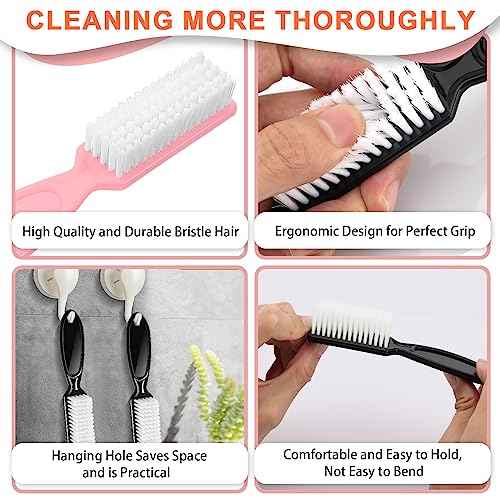 8 PCS Nail Brush for Cleaning Fingernails, Handle Grip Nail Scrubber Brush, Cleaner Brushes Manicure Tools Scrub Brushes Kit, Toenail Brush To Clean Under Nails Pedicure Foot Small Brush Women Men