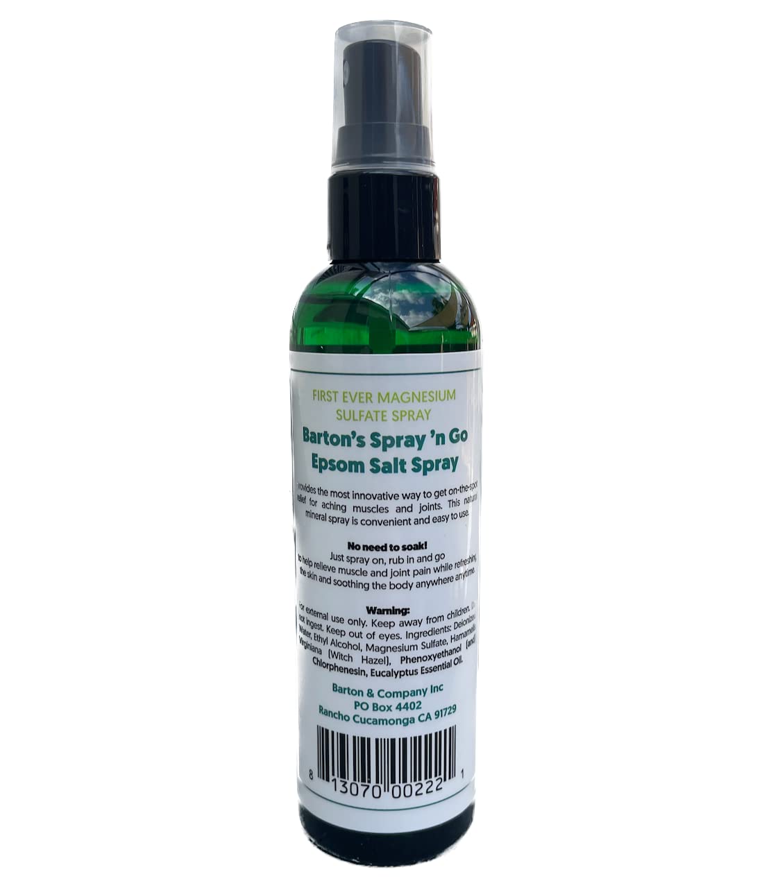 Barton’s Spray n Go Epsom Salt Spray, Unscented, Organic Eucalyptus Oil, Organic Lavender, 3-in-1 Set - Helps Muscles and Joint discomfort.