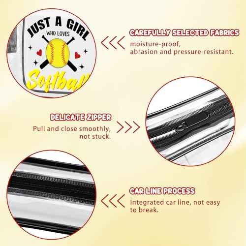 12 Pcs Softball Clear Cosmetic Bags For Women 7.1 x 4.7 x 2.4'', Baseball Lover Makeup Bags, Softball Cosmetic Bag, Birthday Christmas Graduation Gifts For Baseball Players, Travel Toiletry Pouch