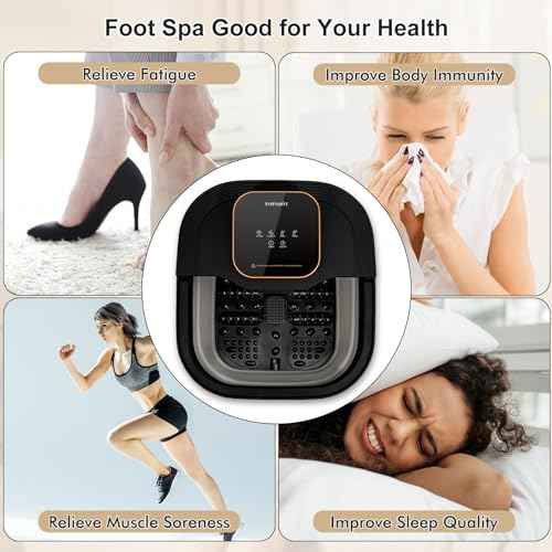 Collapsible Foot Spa Bath with Heat and Massage Roller, Bubble, Temperature Control, Remote Control, Foot Pedicure Kit, Pedicure Foot Spa