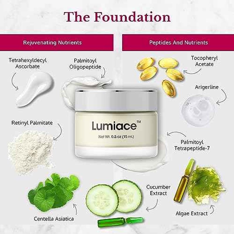 5th & Glow Lumiace Eye Wrinkle Cream for Women, Eye Firming Cream for Sagging Skin and Crows Feet, Under Eye Cream for Puffiness and Bags, Reduces the Appearance of Fine Lines and Wrinkles, 0.5 oz