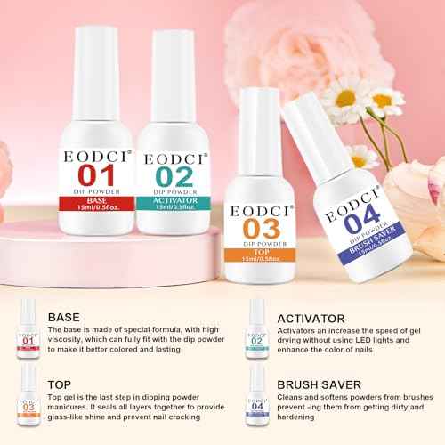 31 Pcs Dip Powder Nail Kit, 20 Colors Glitter Nude Pink Blue Gray Dip Powder Liquid Set with Top/Base Coat Activator for French Nails Art Manicure DIY Salon, No Needed Nail Lamp Curing