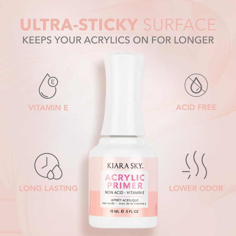 KIARA SKY Acrylic Primer & Top Coat Duo - Long-Lasting Nail Enhancement Set