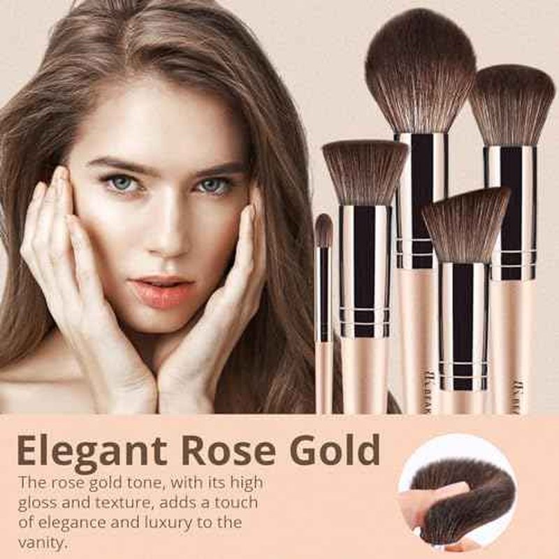 BEAKEY 12pcs Vegan Makeup Brush Set Soft high-density Taklon fibers,durable birch handles,zero shedding,easy to clean,perfect for creating any look