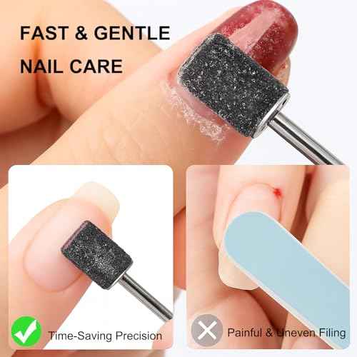 Nail Drill Bits, 145 Pcs Nail Drill Sanding Bands Set - 80# 120# 180# 240# Fine Grit File Sanding Bands for Acrylic Gel Nails, Manicure & Pedicure Nail Tech Tools