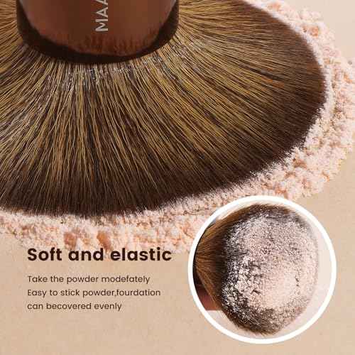 MAANGE 8 PCS Makeup Brush Set Double-end Makeup Brushes for Blending Liquid Powder Concealer Eyeshadow Blush Burshes Set (Brown)