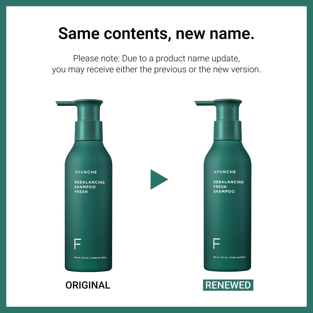 AYUNCHE Rebalancing Shampoo Fresh 11 fl. oz. [For Oily Scalp] | Cleanse Excess Sebum & Oiliness | Strengthen and Protect Hair Roots | Anti-Hair Loss and Anti-Thinning Shampoo | Korean Salon Brand