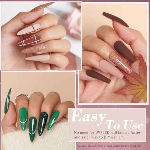 AZUREBEAUTY 170Pcs Dip Powder Nail Kit, 36 Colors Fall Winter Red Glitter Brown Dipping Powder Starter Christmas with Top/Base Coat Activator & Removal Accessories Set for French Manicure Salon