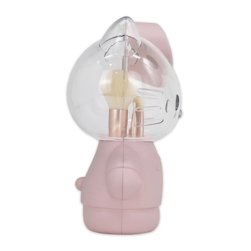 Hello Kitty Makeup Brush Set - 6 Super Soft Brushes for Foundation, Blending & Eyeshadow | Clear Cloche Organizer