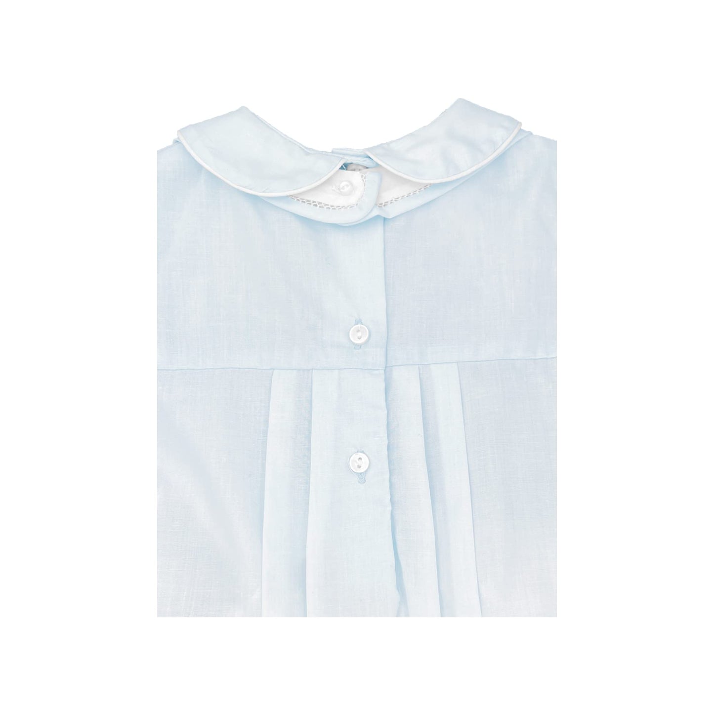 Petit Ami Baby Boys' Romper with Embroidered Sailboat Bib, Newborn, Blue