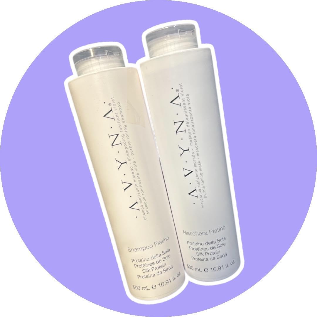 Avinna Purpel Shampoo &Conditioner Set-Toner for Blonde, Gray, Highlighted Hair (2x500 ml)