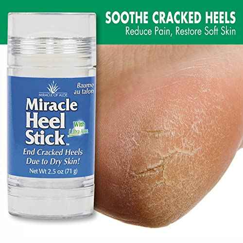 Heel Balm for Dry Cracked Feet - Miracle Heel Stick for Cracked Heel Repair - Heel Balm Stick for Cracked Heel Treatment - Formulated with Pure Aloe Vera, Tea Tree Oil, Shea & Cocoa Butters | 2.5 oz